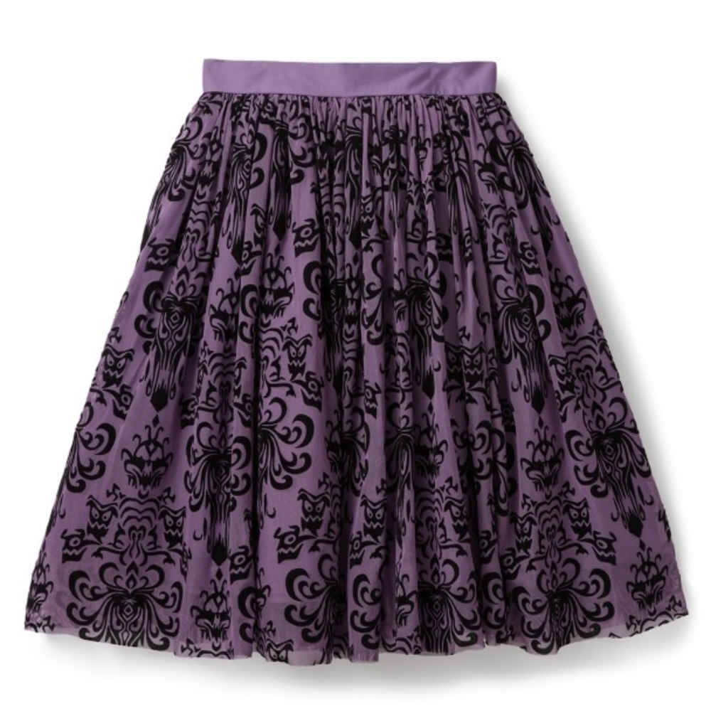Haunted Mansion Wallpaper Purple Printed A-Line Skirt